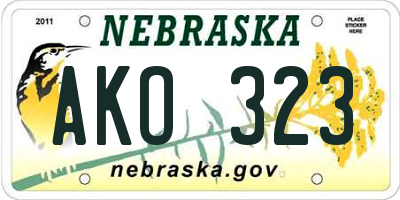 NE license plate AKO323