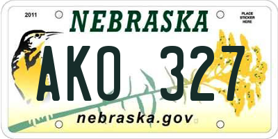 NE license plate AKO327