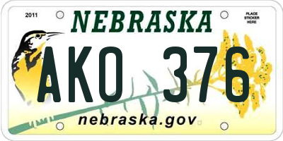 NE license plate AKO376