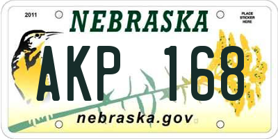 NE license plate AKP168
