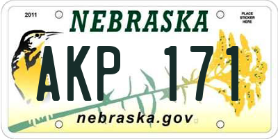 NE license plate AKP171