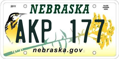 NE license plate AKP177