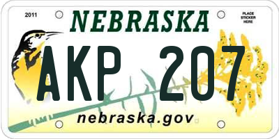 NE license plate AKP207