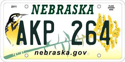 NE license plate AKP264