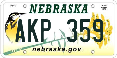 NE license plate AKP359