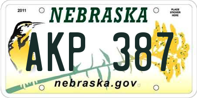 NE license plate AKP387