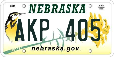 NE license plate AKP405