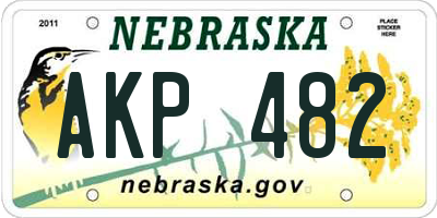 NE license plate AKP482