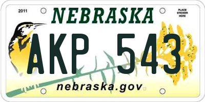 NE license plate AKP543