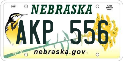NE license plate AKP556