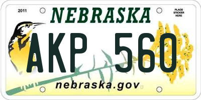 NE license plate AKP560