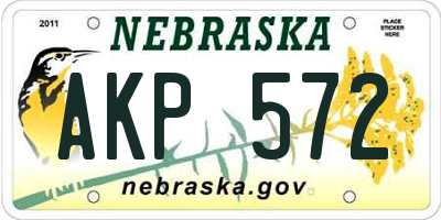 NE license plate AKP572