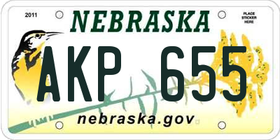 NE license plate AKP655