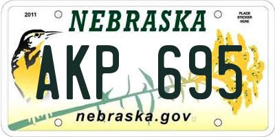 NE license plate AKP695