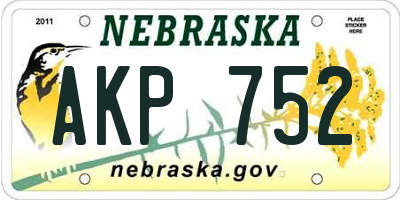 NE license plate AKP752