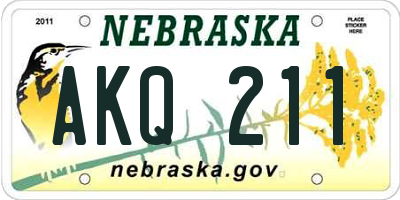 NE license plate AKQ211