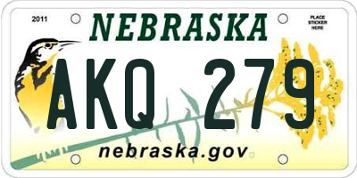 NE license plate AKQ279