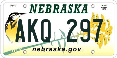 NE license plate AKQ297