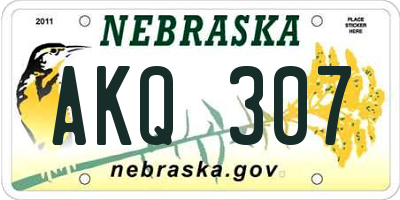 NE license plate AKQ307