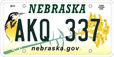 NE license plate AKQ337