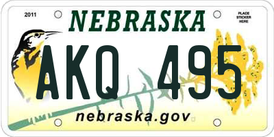 NE license plate AKQ495