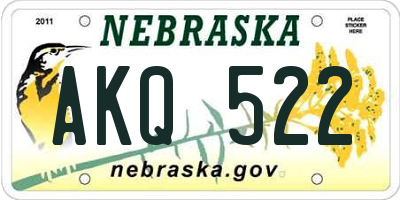 NE license plate AKQ522