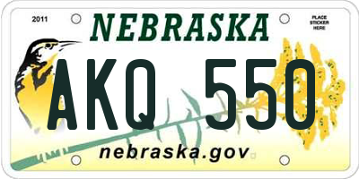 NE license plate AKQ550