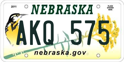 NE license plate AKQ575