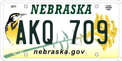 NE license plate AKQ709