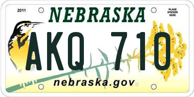 NE license plate AKQ710