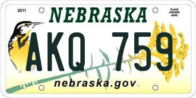 NE license plate AKQ759
