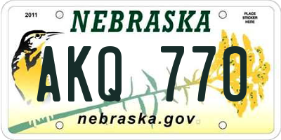 NE license plate AKQ770