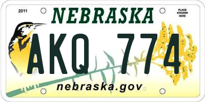 NE license plate AKQ774