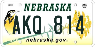 NE license plate AKQ814