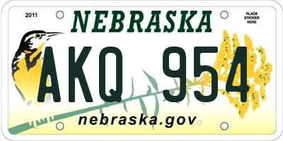 NE license plate AKQ954