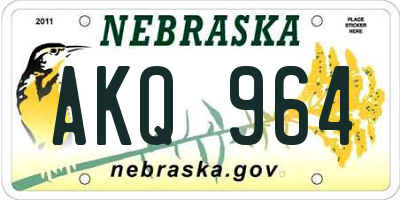 NE license plate AKQ964