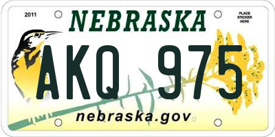 NE license plate AKQ975