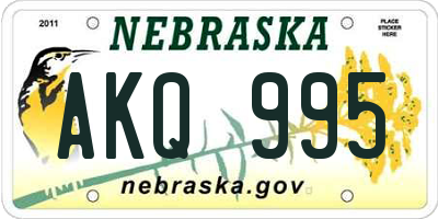 NE license plate AKQ995