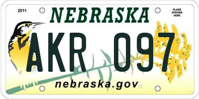 NE license plate AKR097