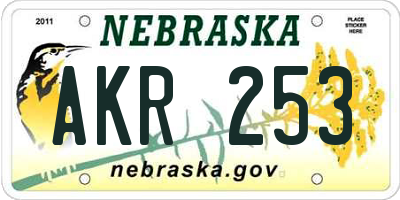 NE license plate AKR253
