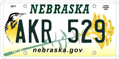 NE license plate AKR529