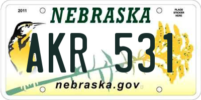 NE license plate AKR531