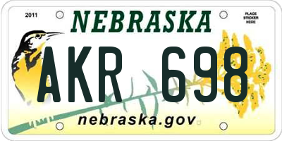 NE license plate AKR698