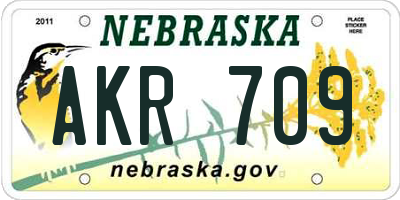 NE license plate AKR709