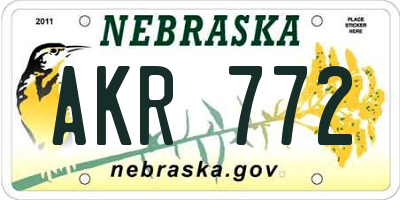 NE license plate AKR772