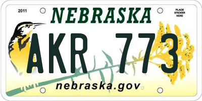 NE license plate AKR773