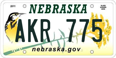 NE license plate AKR775