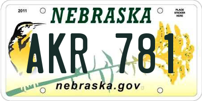NE license plate AKR781