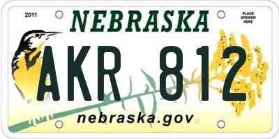 NE license plate AKR812