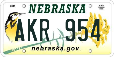 NE license plate AKR954